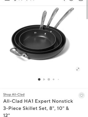 All Clad HA1 fry pan set